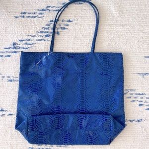 FATTO A MANO  by Carlos Falchi Embossed Leather Scalloped Tote.